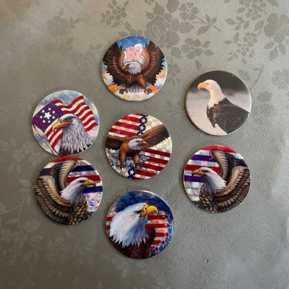 Vintage 1990's Pogs - 7 American Eagle Pogs - Ex Cond.- Were Part of Collection - Picture 2 of 6
